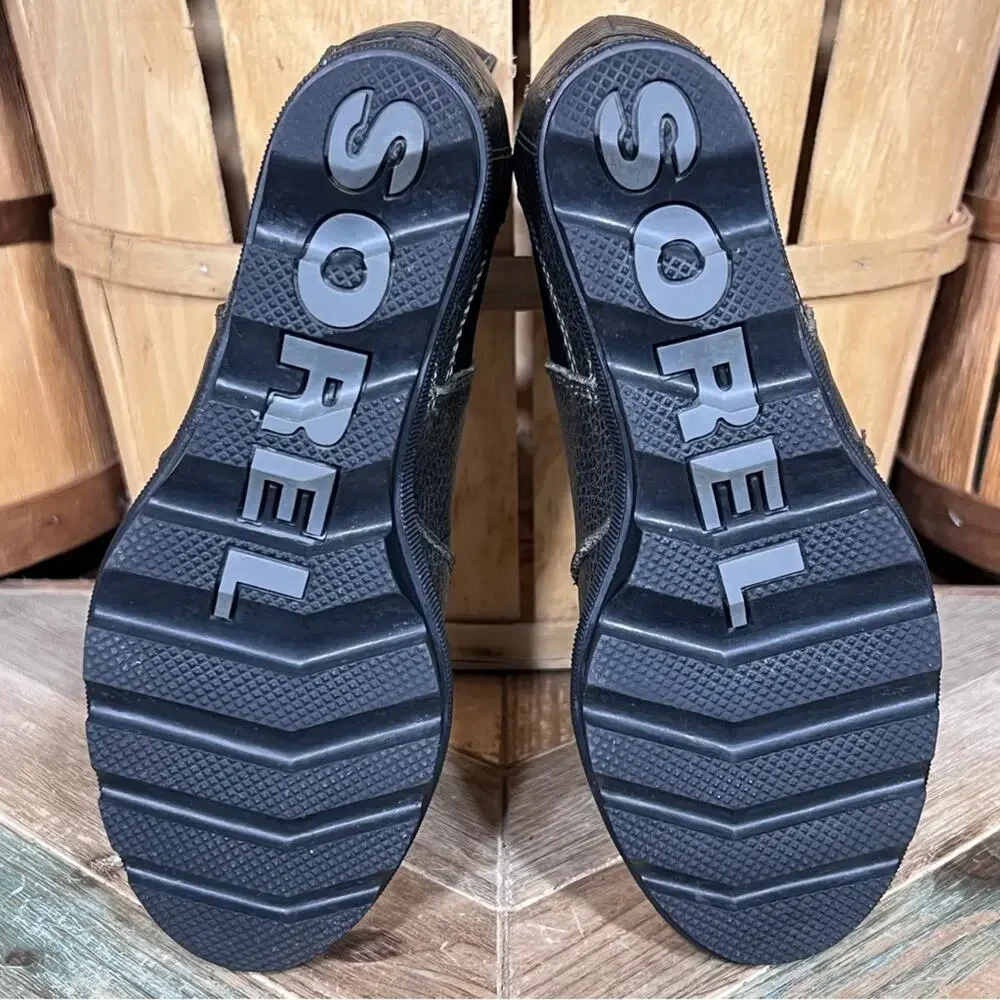 Sorel Joan Of Arctic Wedge II Gray Leather Waterproof Chelsea Boots Womens 6.5